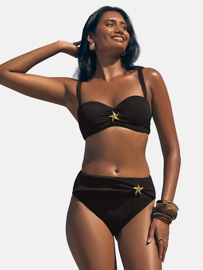 love & roses Bikini hlačke | zlata / črna barva, Prikaz izdelka