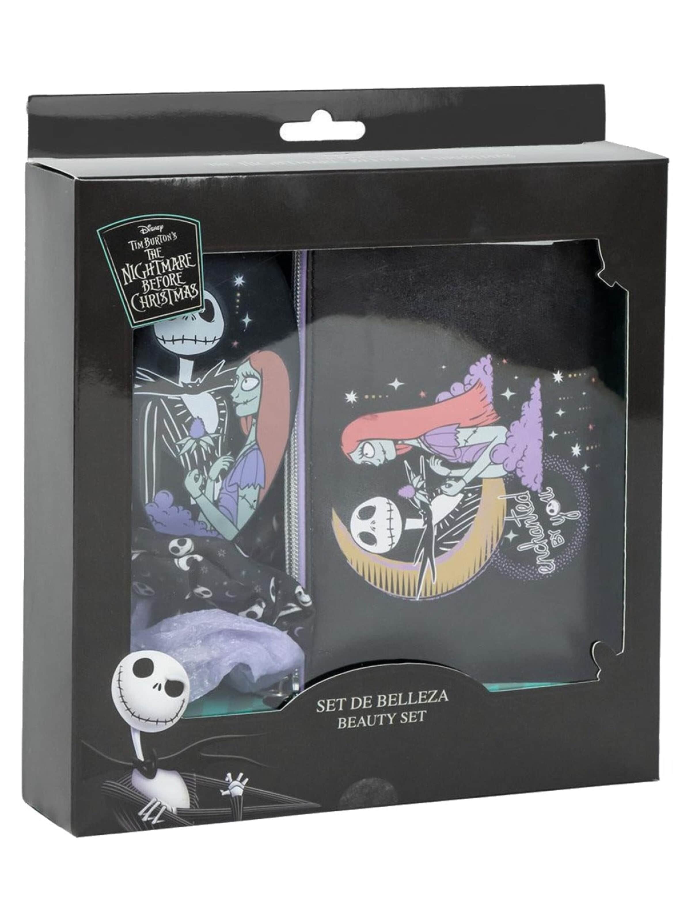 DISNEY Set 'Disney Nightmare Before Christmas Beauty Set Haarborstel Haar Scrunshies' in Zwart: voorkant