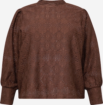 Object Curve Blouse 'FEODORA' in Brown: front