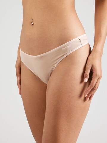 Calvin Klein Underwear Стринги 'Ideal Cotton' в Бежевый: спереди