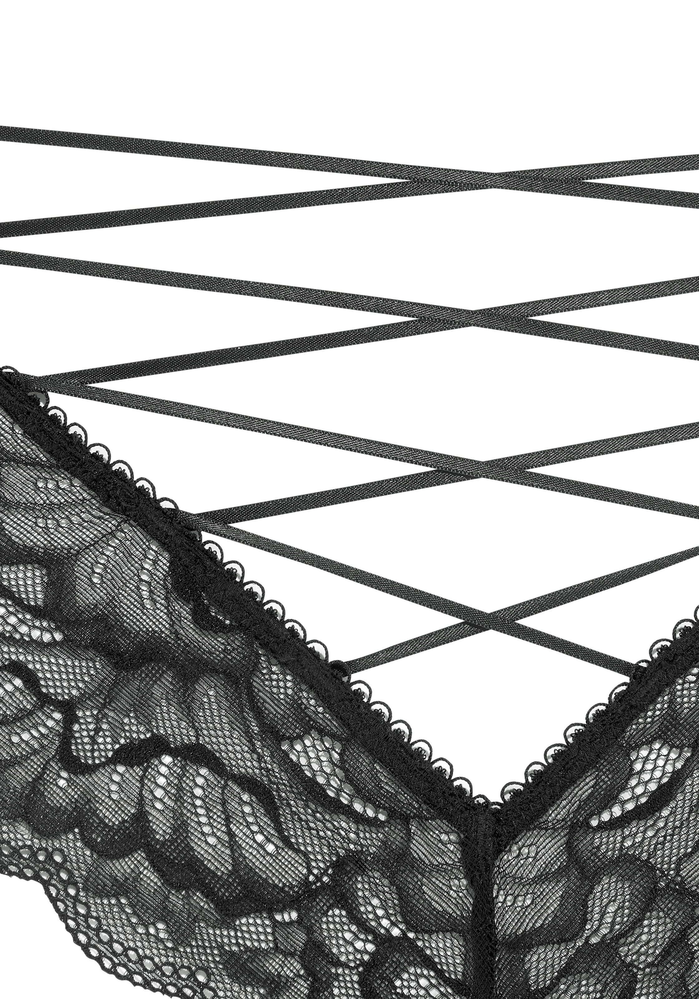 PETITE FLEUR GOLD String bugyik - fekete