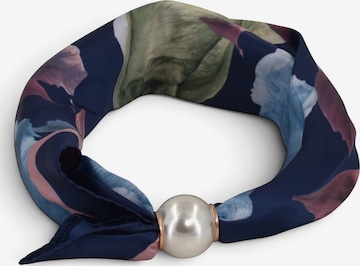 styleBREAKER Tuch 'Perlenhalstuch mit Magnetverschluss & Blumenmuster' in Blau: Vorderseite