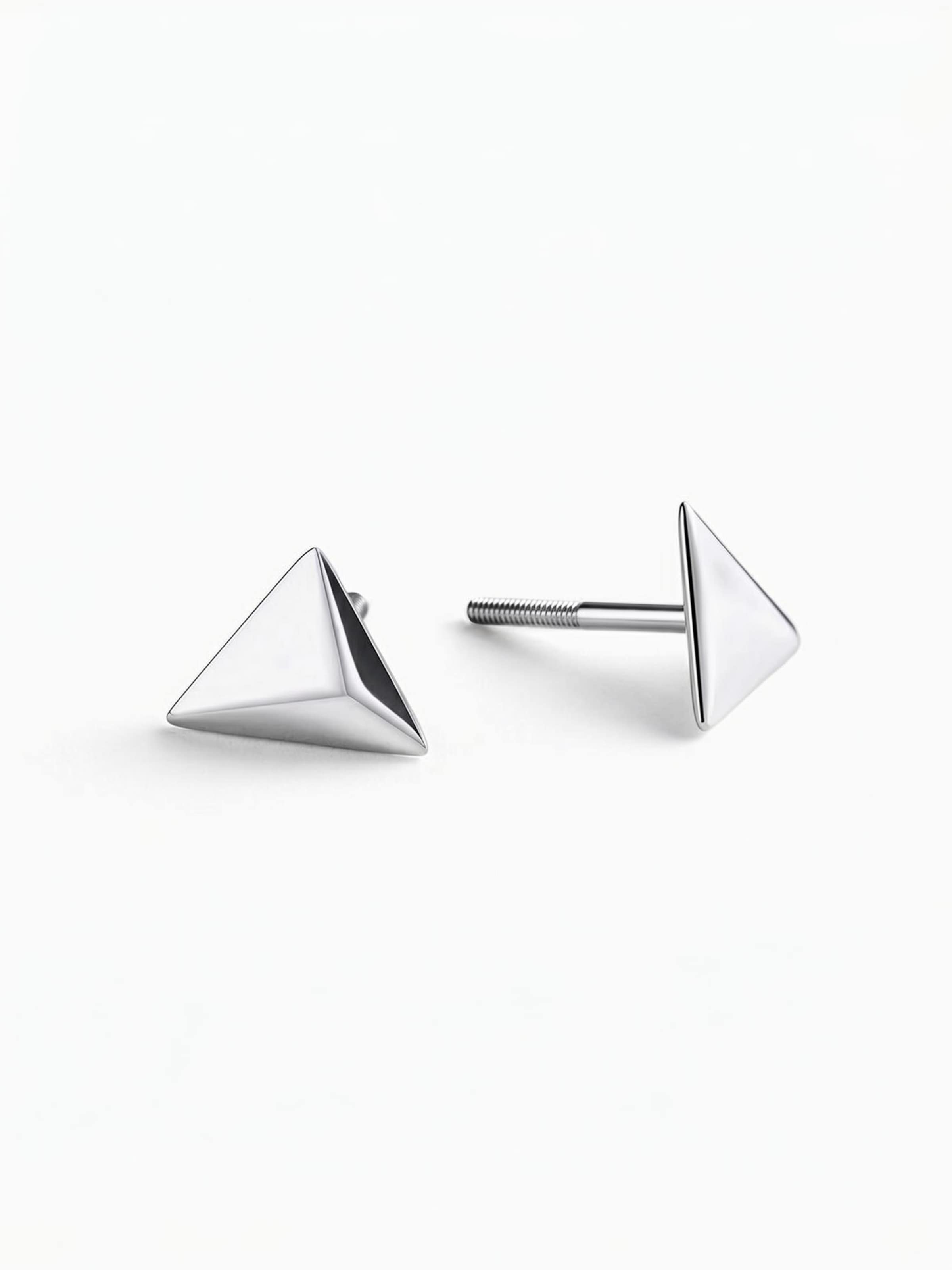 Boucles d'oreilles 'PYRAMID' REYTEL en argent