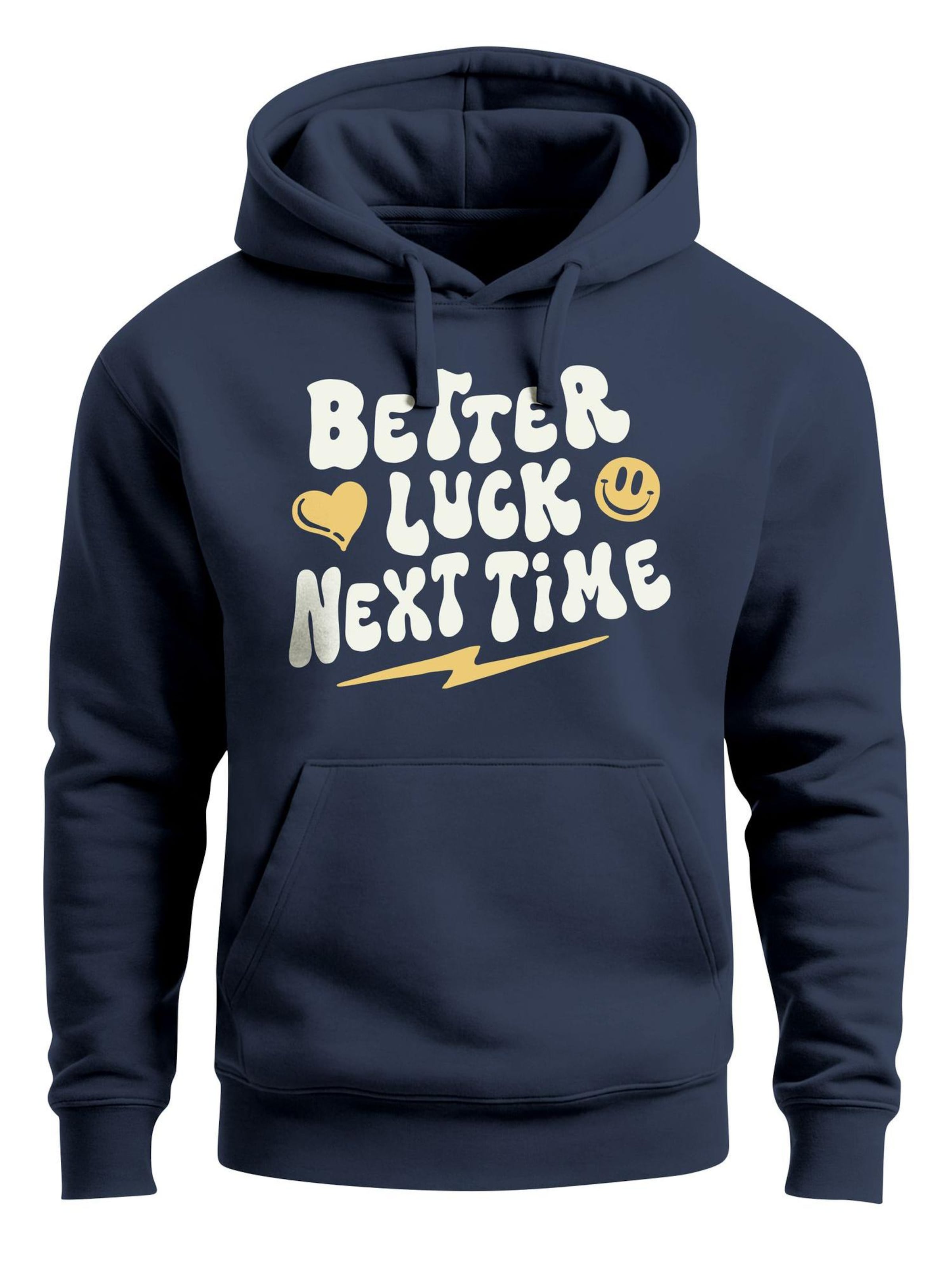 Neverless Sweatshirt 'better luck next time' in Blue: front