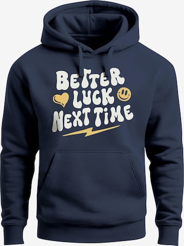Neverless Sweatshirt 'better luck next time' in Blue: front