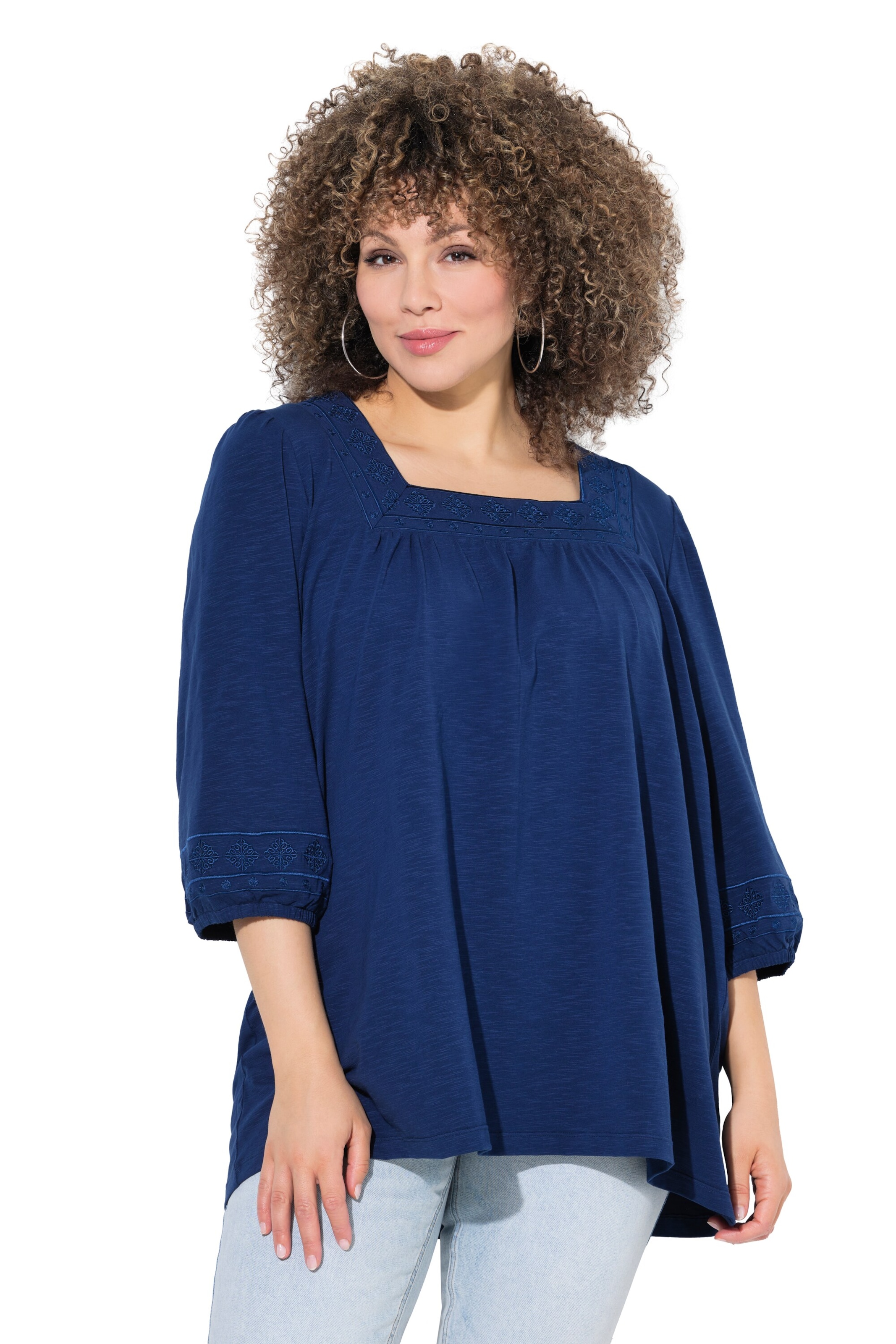 Ulla Popken Μπλουζάκι σε μπλε: μπροστά