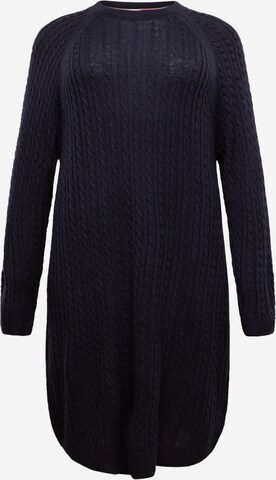 Tommy Hilfiger Curve Knitted dress in Blue: front