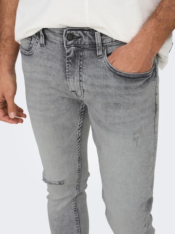 Only & Sons Slimfit Jeans 'Warp' in Grau