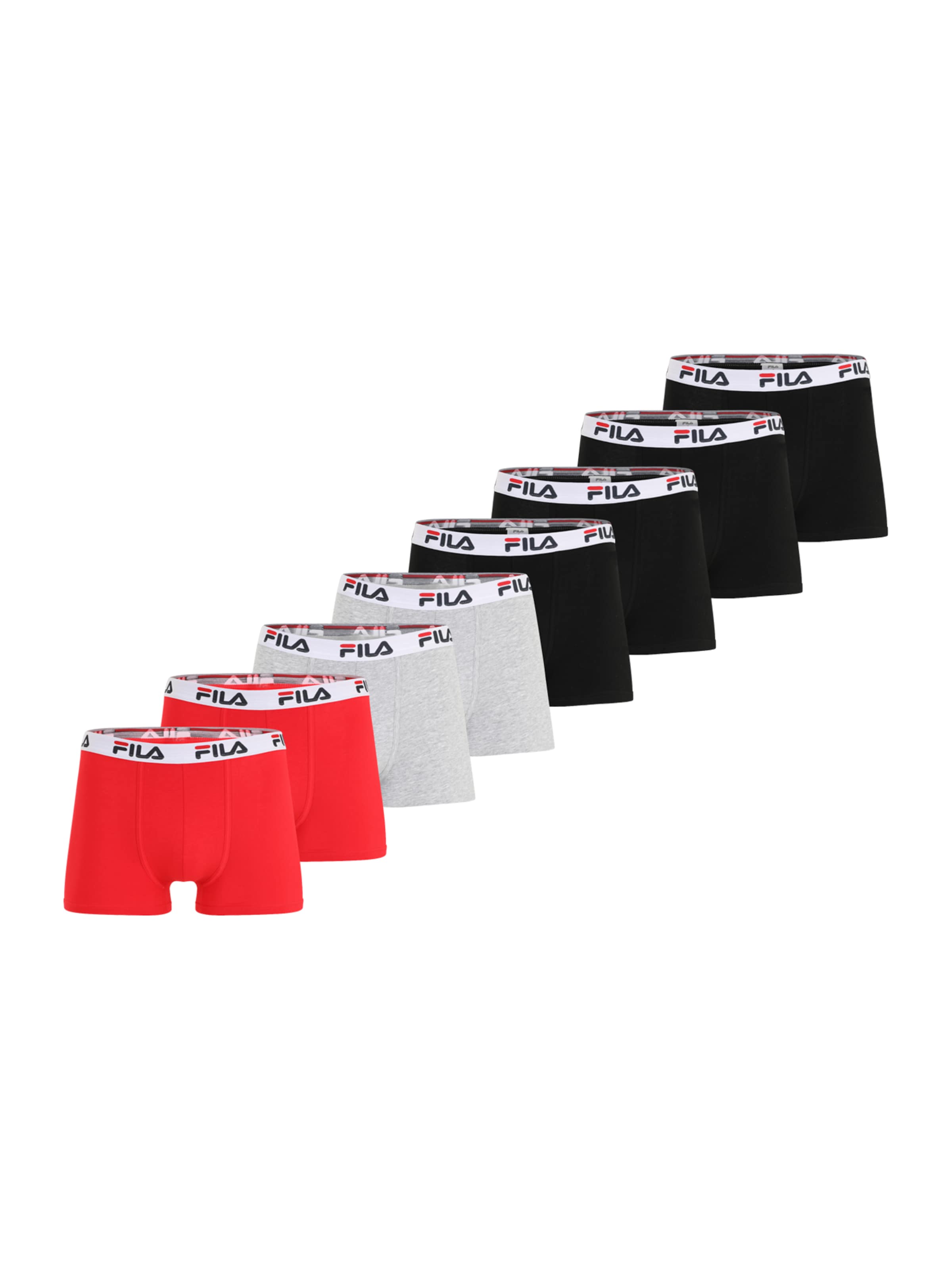 FILA Μποξεράκι σε ανοικτό γκρι / κόκκινο / μαύρο / λευκό, Άποψη προϊόντος