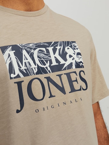 JACK & JONES T-Shirt 'Crayon Branding' in Beige