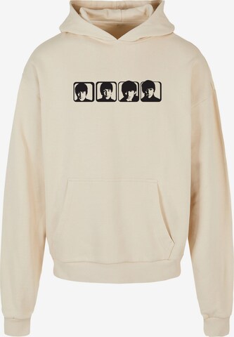 Merchcode Sweatshirt 'Beatles - Four Heads 2' in Beige: front