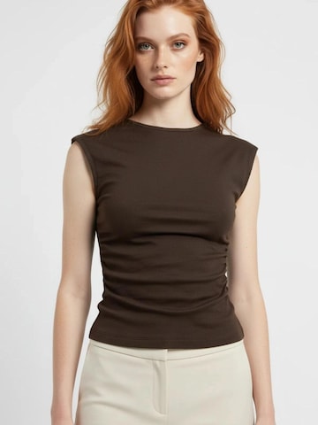 No Matter What Top in Brown: front