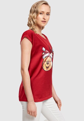ABSOLUTE CULT Shirt 'Winnie The Pooh - Ho Ho Ho Baubles' in Red
