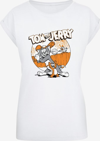 ABSOLUTE CULT Shirt 'Tom and Jerry - Baseball' in Wit: voorkant