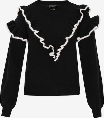 Pullover di faina in nero: frontale