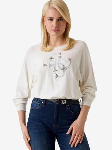 GUESS Trui 'BAT SLEEVE GEMMA LOG W6YR27 Z0975' in Wit: voorkant