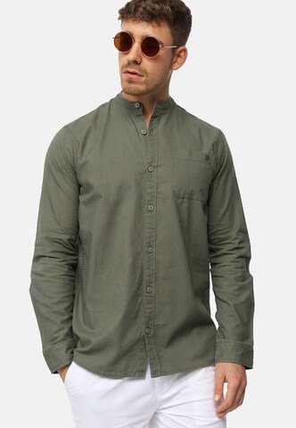 INDICODE JEANS Regular fit Button Up Shirt 'Raffi' in Green: front