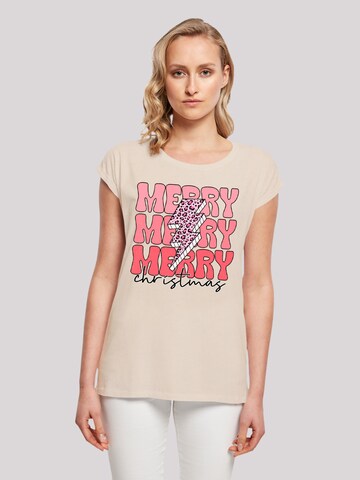 T-shirt 'Merry Christmas' F4NT4STIC en gris : devant