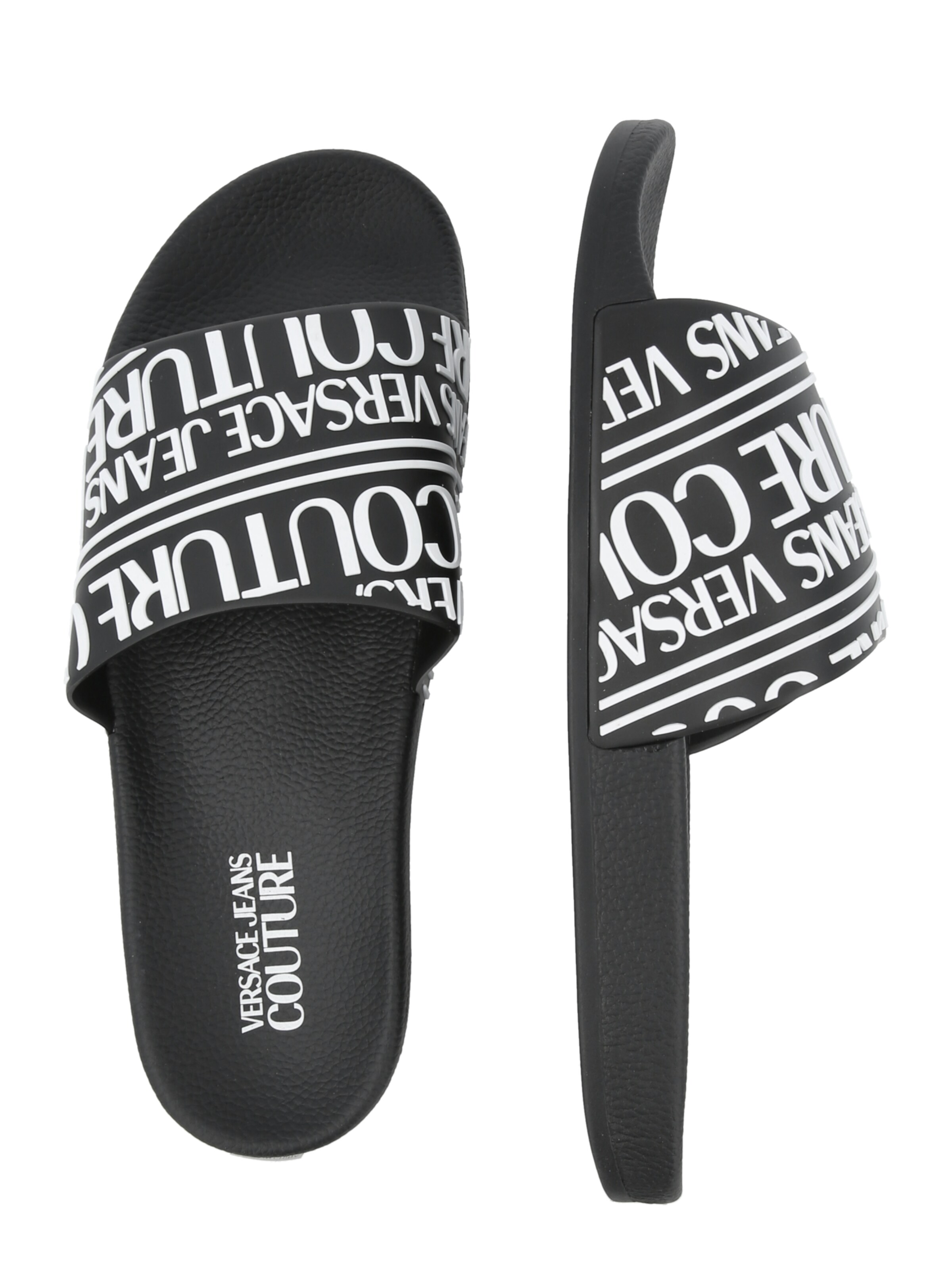 Saboți 'FONDO SLIDE DIS. SQ1' de la Versace Jeans Couture pe negru