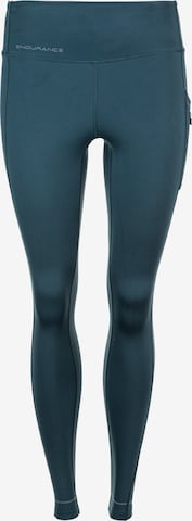 ENDURANCE Skinny Spodnie sportowe 'THADEA' w kolorze zielony: przód