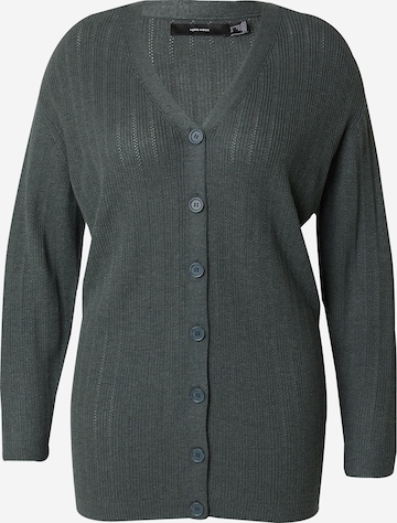 Vero Moda Curve Strickjacke 'VMCNew Lexsun' in Grün: Vorderseite