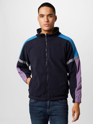 Jachetă  fleece 'Luke' de la Denim Project pe albastru: față