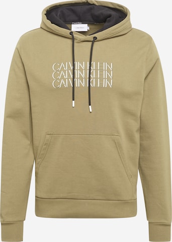 Sweat-shirt Calvin Klein en vert : devant