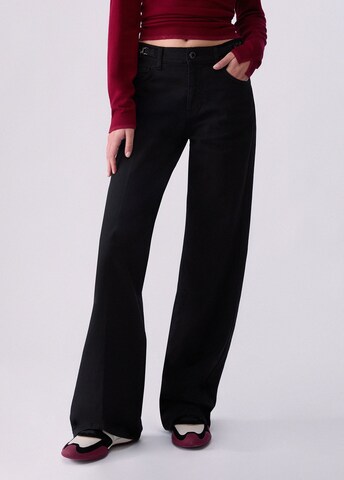 Wide leg Pantaloni de la Liu Jo pe negru: față