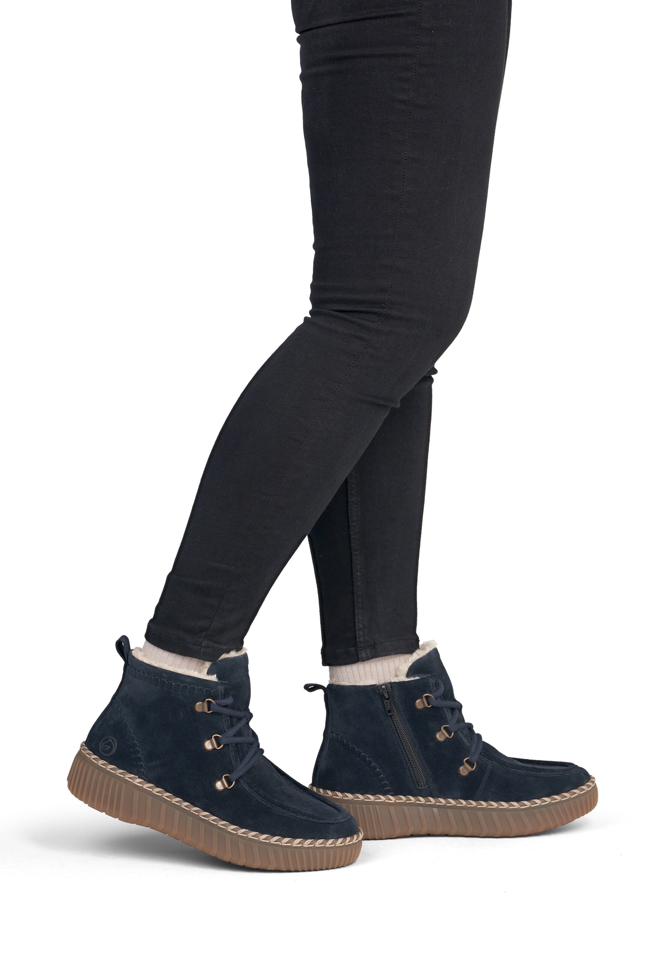Bottines à lacets ' D4A72 ' REMONTE en bleu : devant