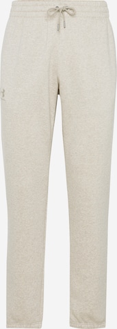 UNDER ARMOUR Workout Pants 'Essential' in Beige: front