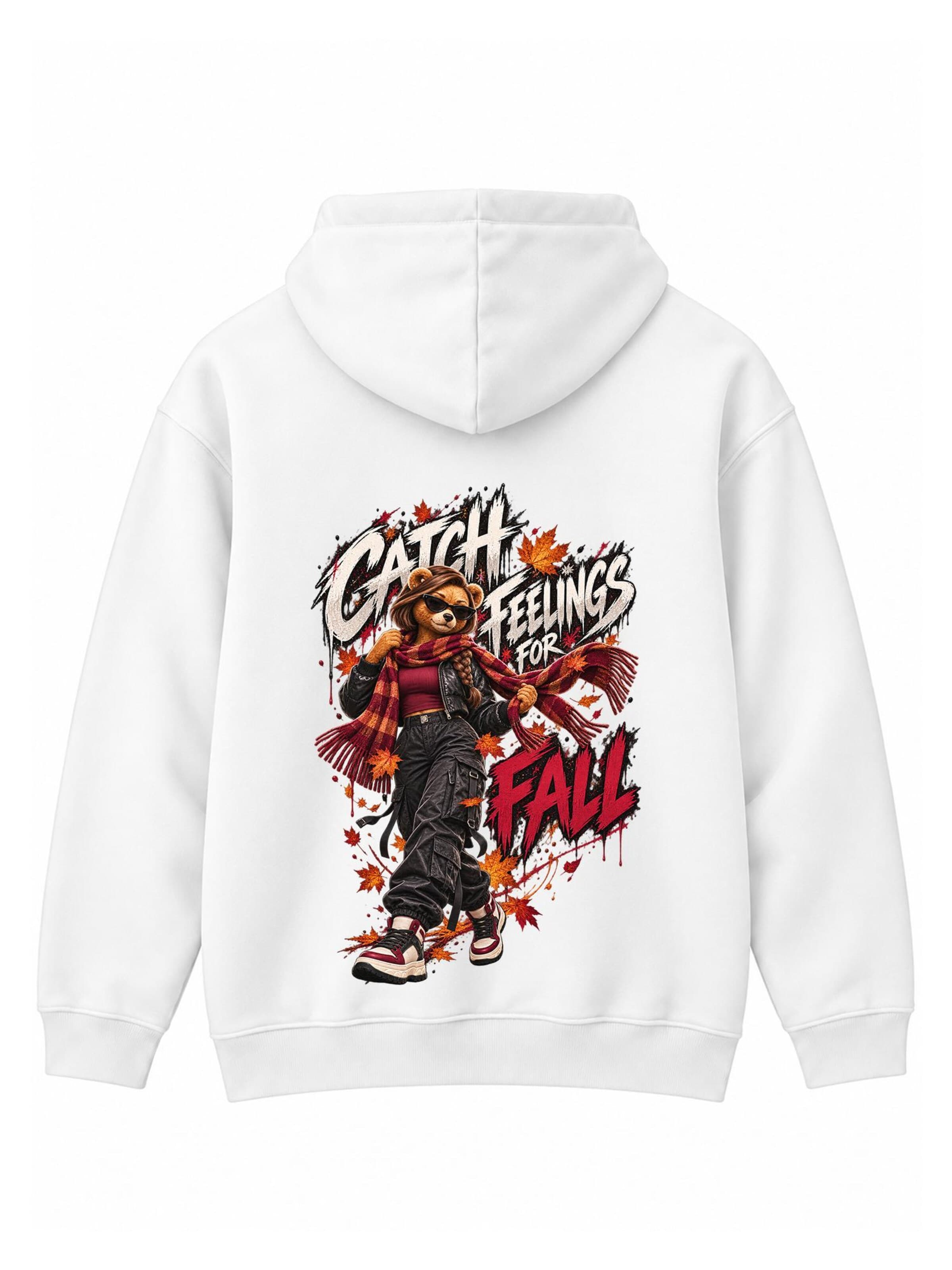 LUNØIR Studio Sweatshirt 'BOSS Femme Cozy Autumn Scarf' in White: front