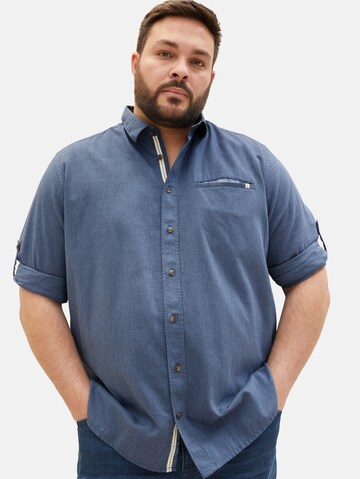 TOM TAILOR Men + Regular fit Button Up Shirt in Blue