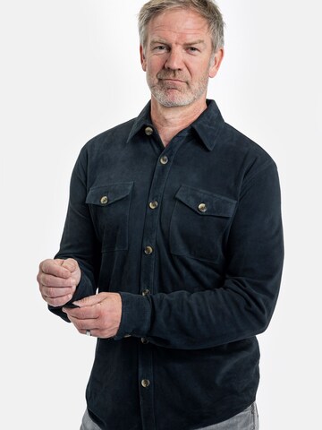 18N62 Regular fit Button Up Shirt 'NEFran' in Blue