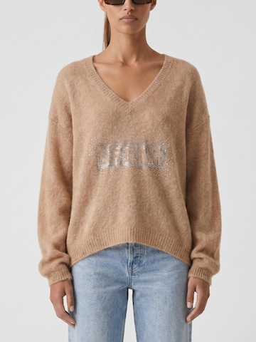 Pull-over oversize 'Silja' americandreams en marron : devant