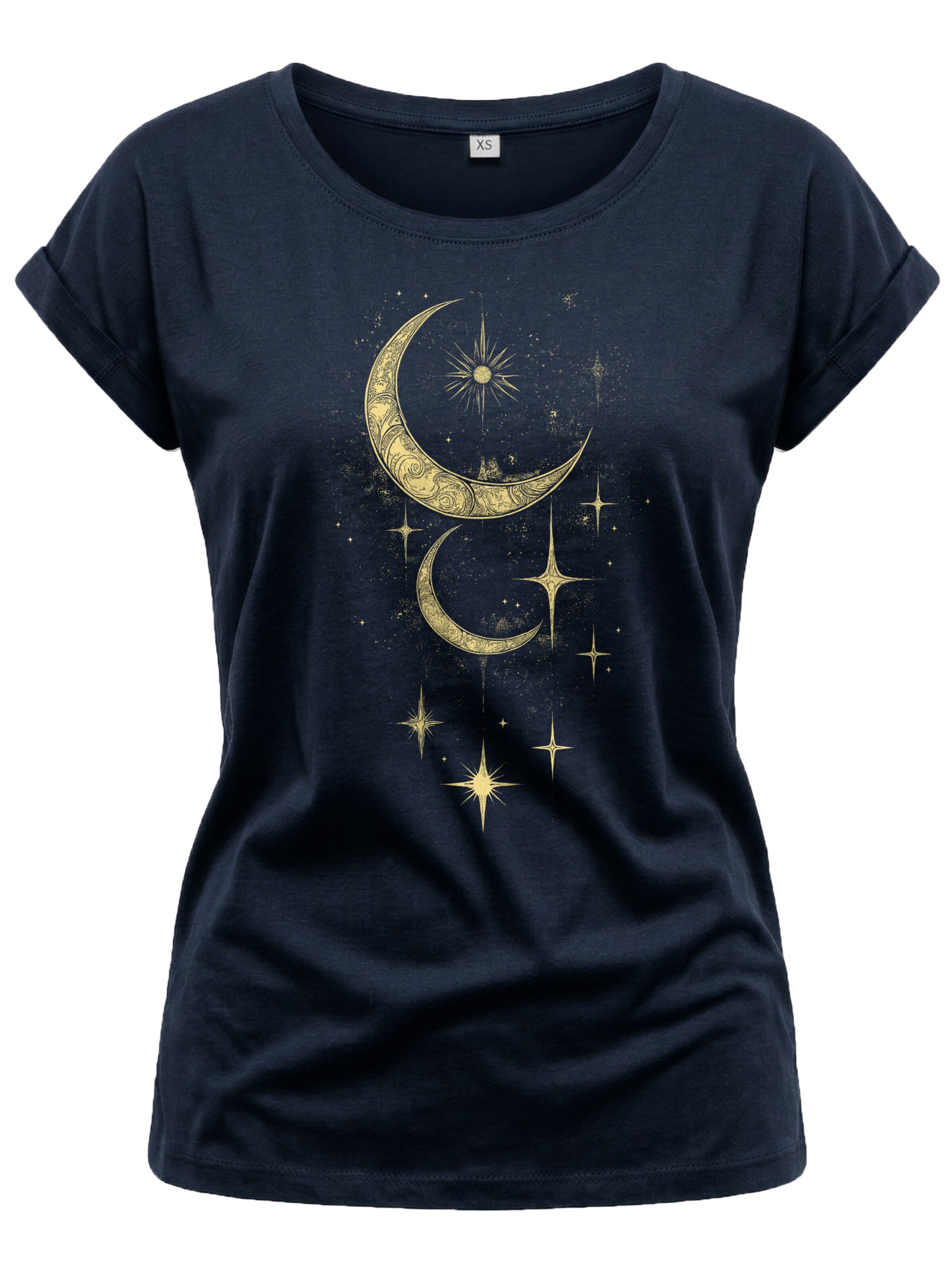 MAKAYA Shirt 'Moon Stars' in Blue: front