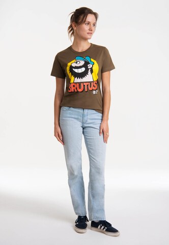 LOGOSHIRT Shirt 'Popeye - Bluto Popart' in Groen