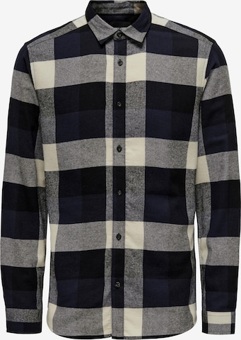Only & Sons Button Up Shirt 'Gudmund' in Black: front