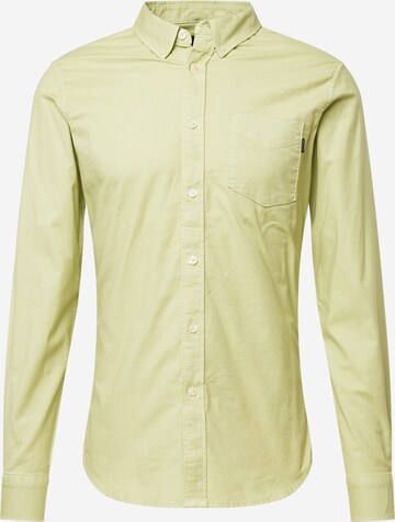 Dockers - Ajuste estrecho Camisa en verde: frente
