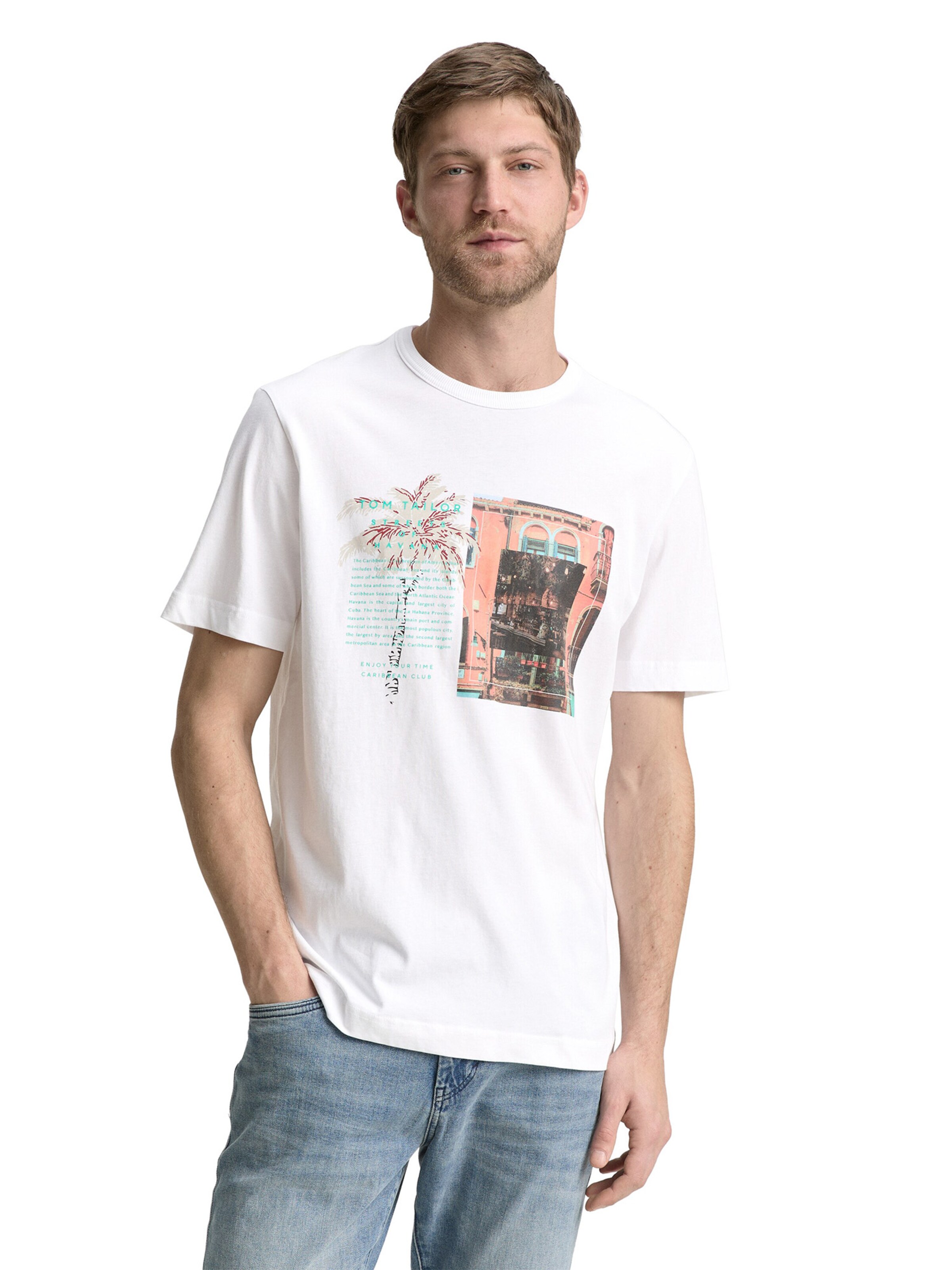 TOM TAILOR T-Shirt in Weiß: Vorderseite