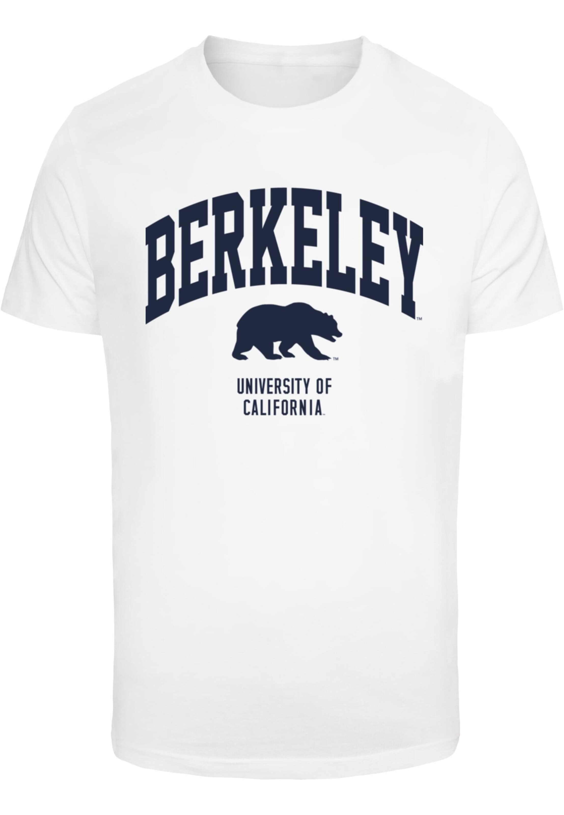 Merchcode Shirt 'Berkeley University - Bear' in Wit: voorkant