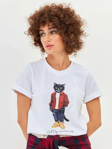 T-shirt 'Country Cat' Cat e Lolette en blanc