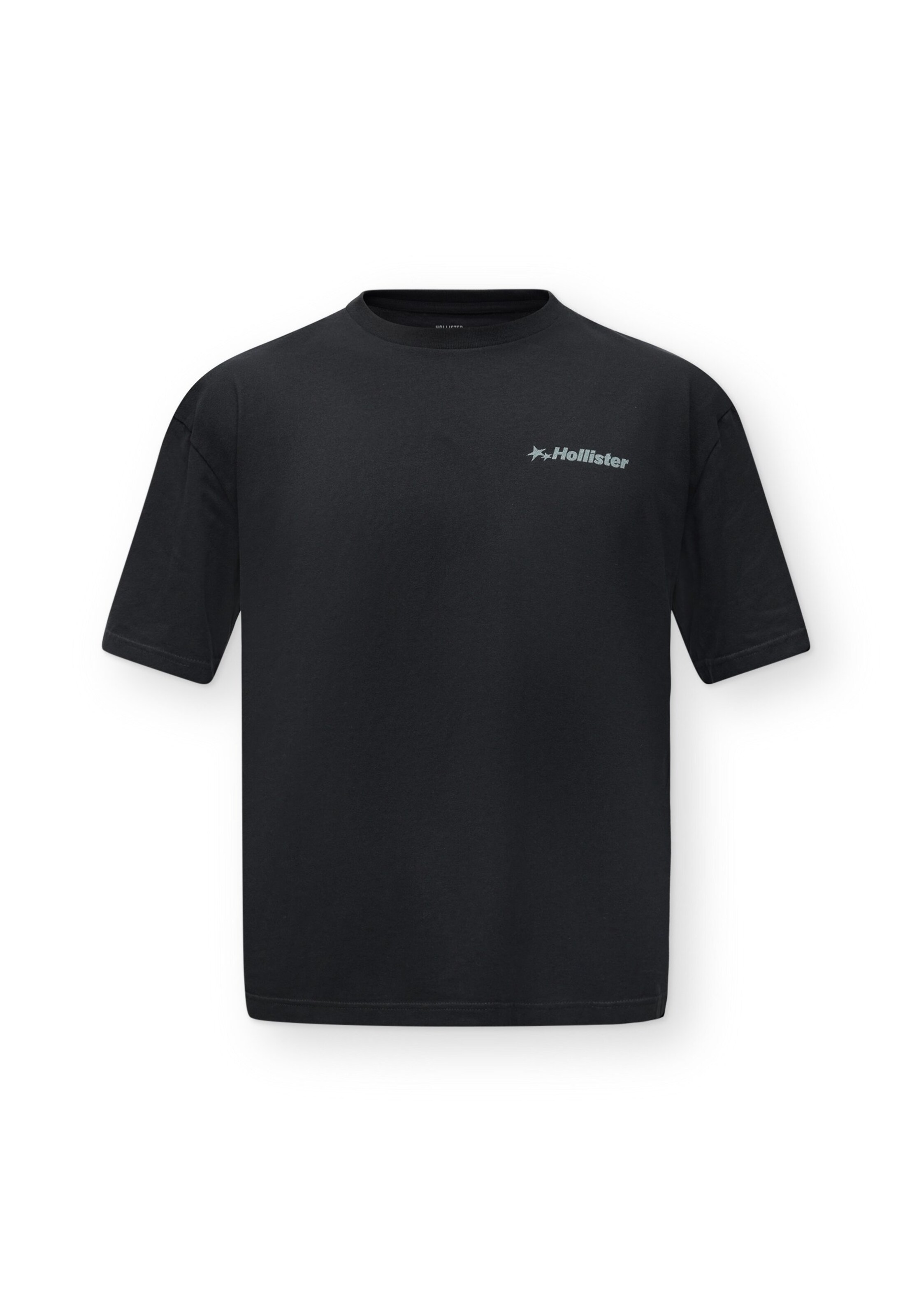 HOLLISTER Тениска в черно: отпред