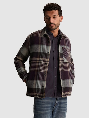 Regular fit Camicia 'Wool-blend overshirt with check pattern' di CAST IRON in lilla: frontale