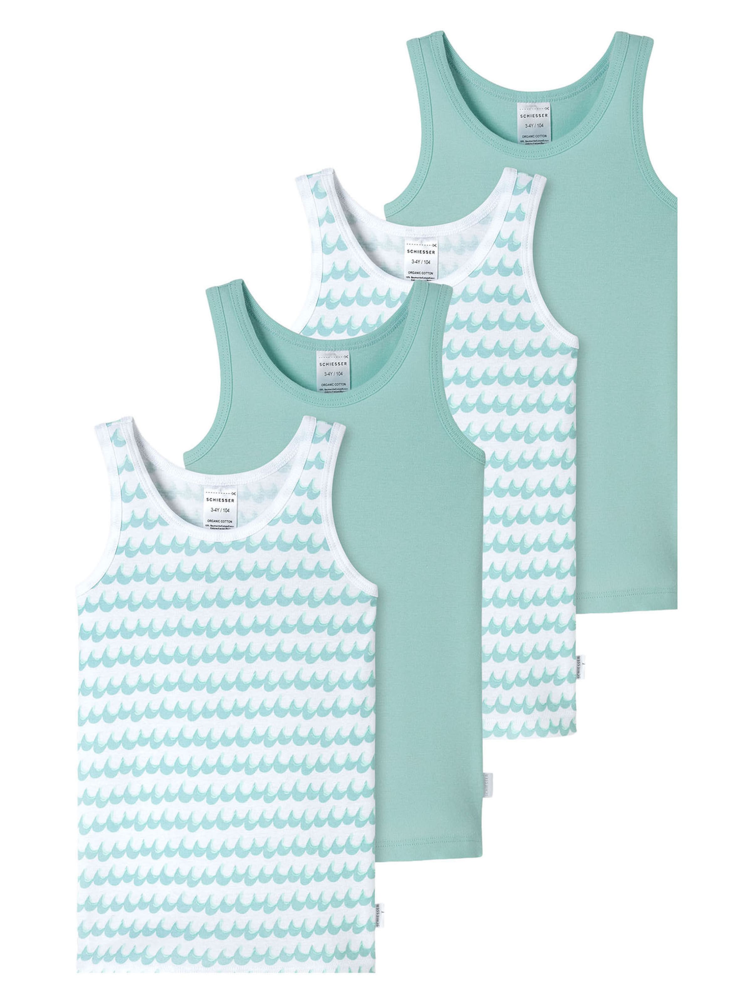 SCHIESSER Undershirt ' Fine Rib ' in Blue: front