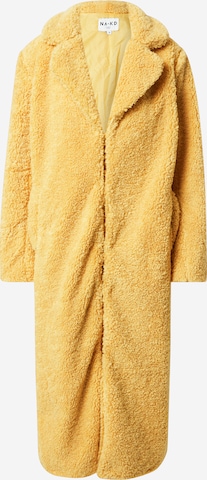 NA-KD Between-Seasons Coat in Yellow: front