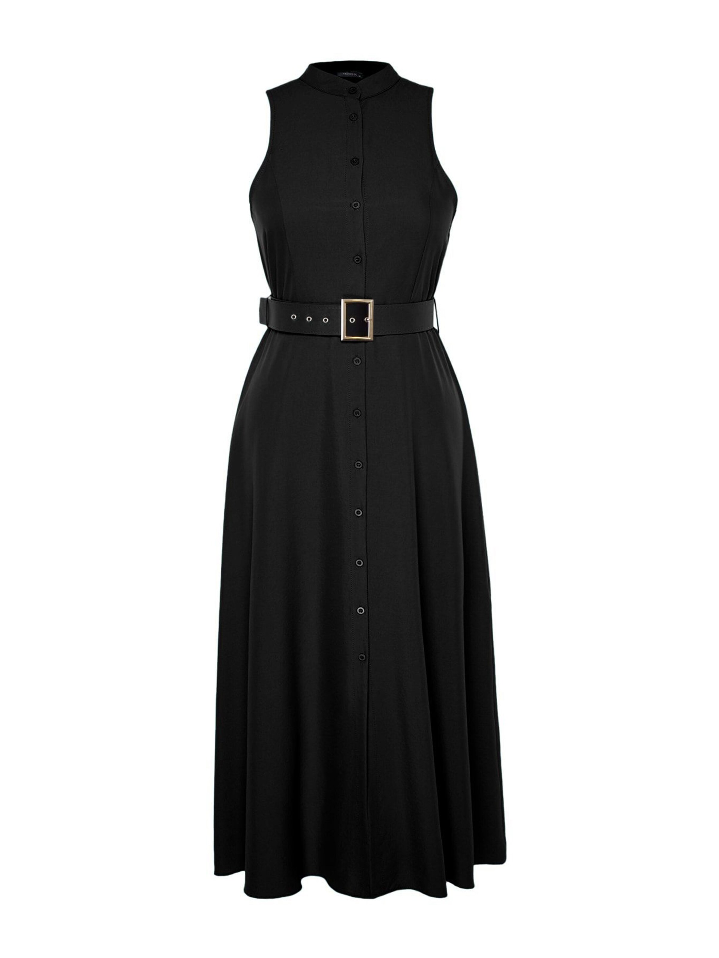 Robe-chemise Trendyol Curve en noir : devant