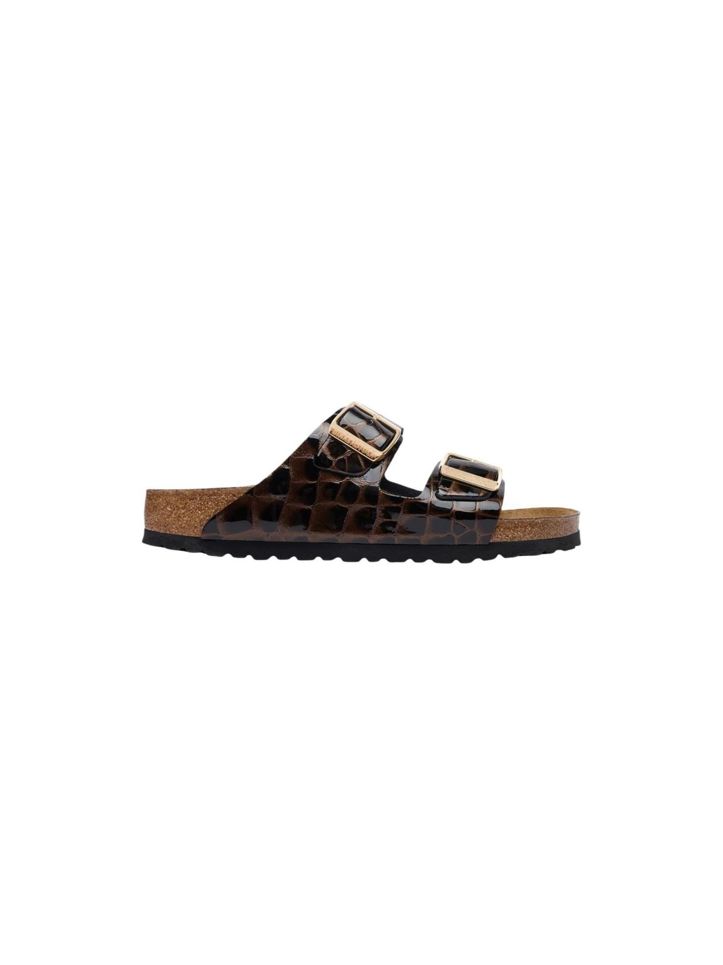 BIRKENSTOCK Sandale 'Arizona Emboss Animal 1032864' in Braun: Vorderseite