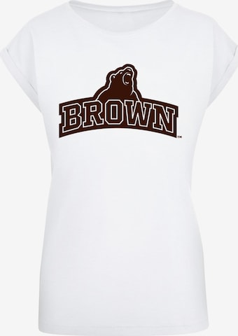 Merchcode Shirt 'Brown University - Bear' in Wit: voorkant
