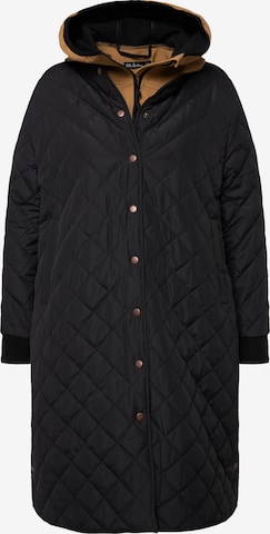 Ulla Popken Between-Seasons Coat in Black: front