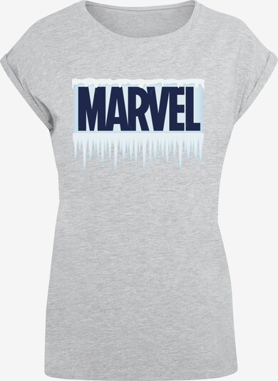 ABSOLUTE CULT T-shirt 'Marvel - Icicle' en bleu pastel / bleu foncé / gris chiné / blanc, Vue avec produit